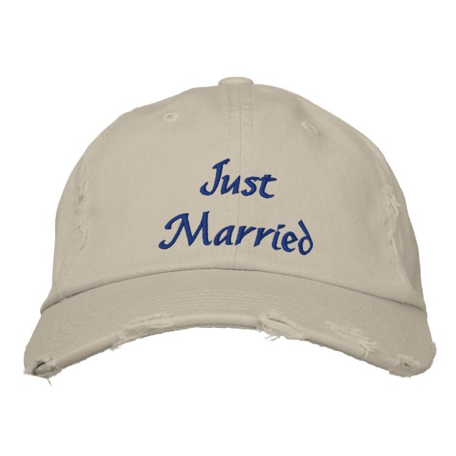 Just Married Hat Bestickte Kappe (Vorderseite)