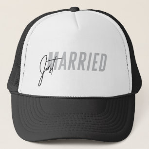 Just Married Hat für ihn Neugezogener Hut - Grau Truckerkappe
