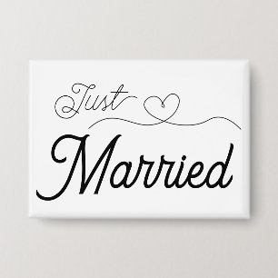 Just Married Heart Button
