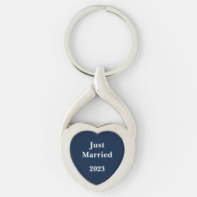 Just Married Heart Key Ring Schlüsselanhänger (Vorderseite)
