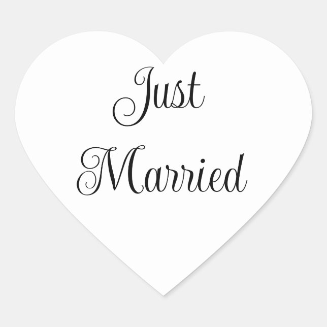 Just Married Heart Sticker (Vorderseite)