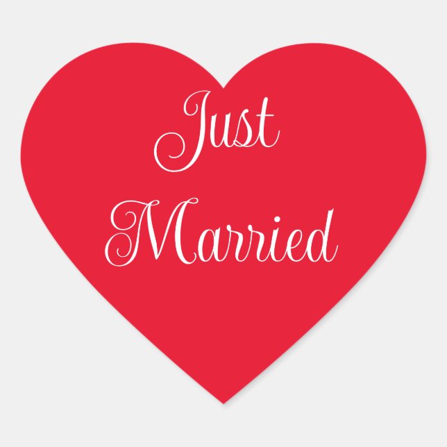 Just Married Heart Stickers (Vorderseite)