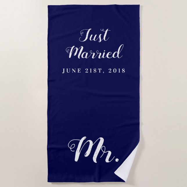 Just Married | Hochzeit Strandtuch (Vorderseite)