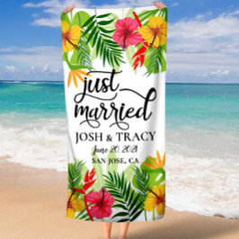 Just Married Honeymoon Wedding Brautparty Geschenk Strandtuch