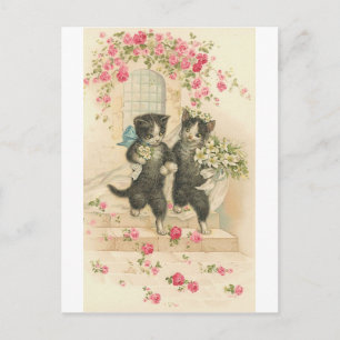 Just Married Kitty Cats Postkarte