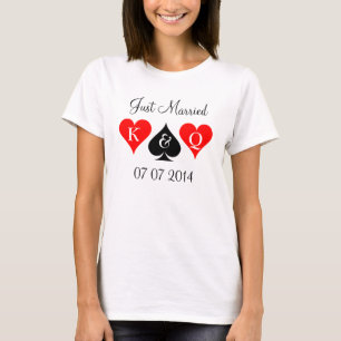 Just Married Las Vegas Hochzeit zu Shirt mit Datum