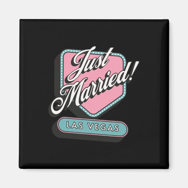 Just Married Las Vegas Wedding Bride Groom Magnet (Vorne)