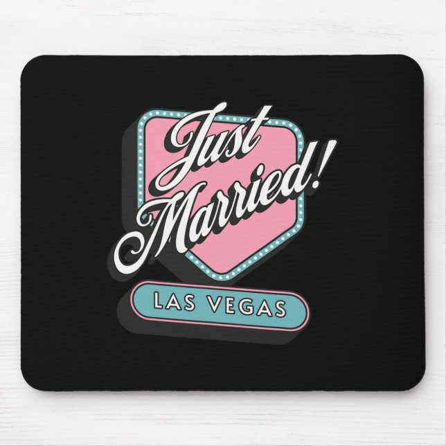 Just Married Las Vegas Wedding Bride Groom Mousepad (Vorne)