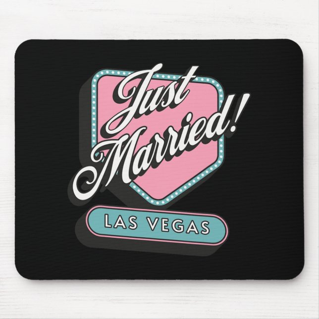 Just Married Las Vegas Wedding Bride Groom Mousepad (Vorne)