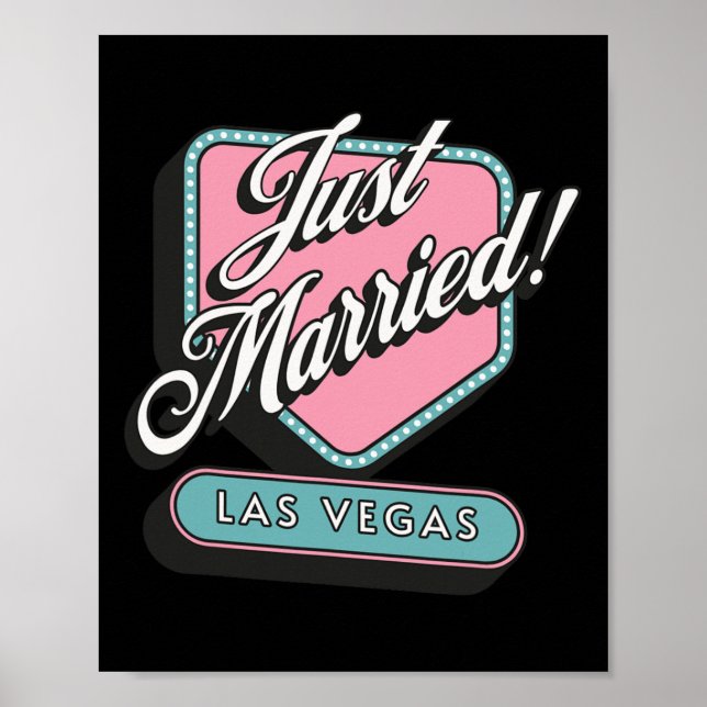 Just Married Las Vegas Wedding Bride Groom Poster (Vorne)