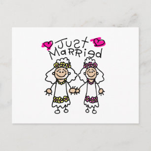 Just Married Lesbians Ankündigungspostkarte