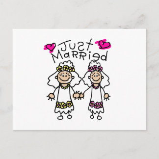 Just Married Lesbians Ankündigungspostkarte