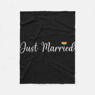 Just Married Lgbtq Gay Wedding Lesbian Bride Gay H Fleecedecke