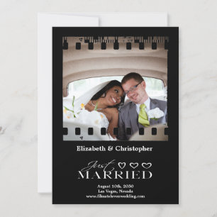 Just Married Modern Script Foto Hochzeit Save The Date