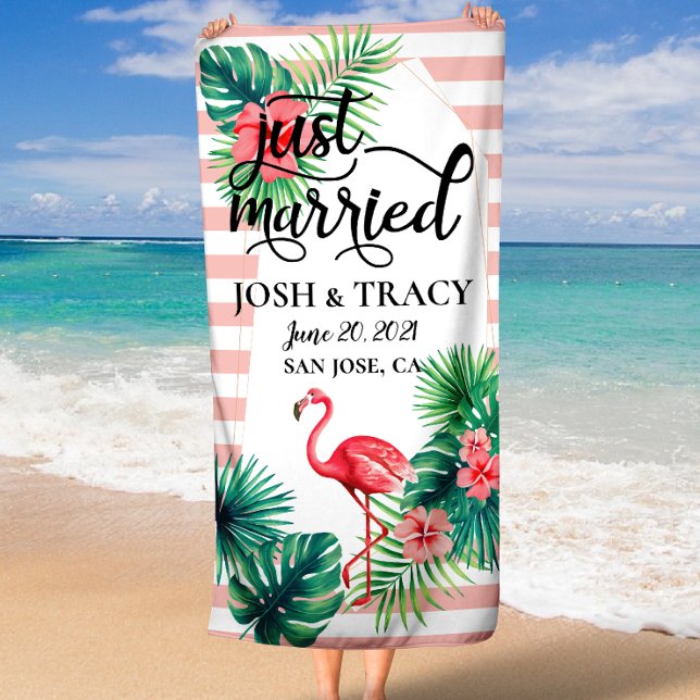 Just Married, Mr. & Mrs., Flitterwochen, Individue Strandtuch (Just Married, Mr & Mrs, Honeymoon, Custom Name Beach Towel)