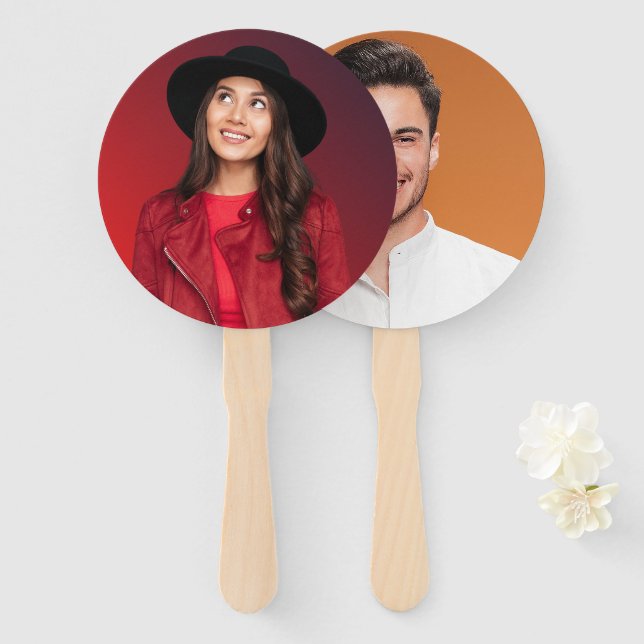 Just Married Mr. & Mrs. | Hochzeitsmonogramm des F Fächer (Vorne und Hinten)