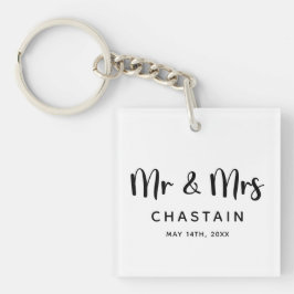 Just Married Mr. & Mrs. | Hochzeitsmonogramm Schlüsselanhänger