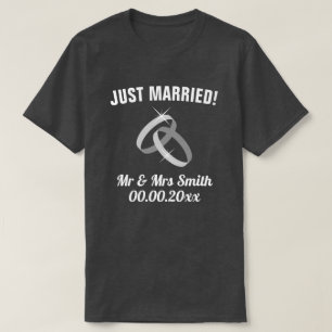 Just Married Mr & Mrs. t Shirt Set für frische Wed