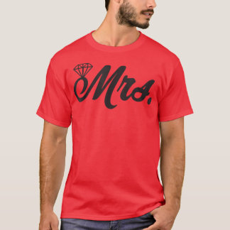 Just Married Mrs Ehefrau Bride Verlobung Flitterwo T-Shirt