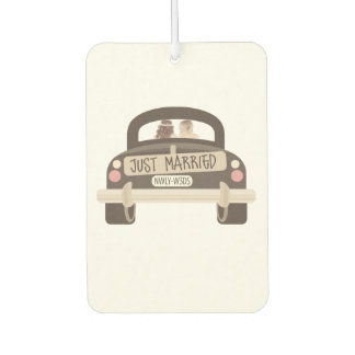 Just Married - newly weds - lesbian wedding gift Autolufterfrischer