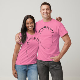 Just Married Newly Weds | Seine und ihre Pink Unis T-Shirt