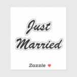 Just Married Newlyweds Custom Script Text Wedding Aufkleber<br><div class="desc">Einfach und cool in Schwarz,  perfekt für Hochzeiten! Sie können den Text ändern und auch die Farben & Schriftart ändern!</div>