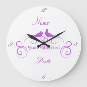 Just Married Newlyweds Thunder_Cove Große Wanduhr