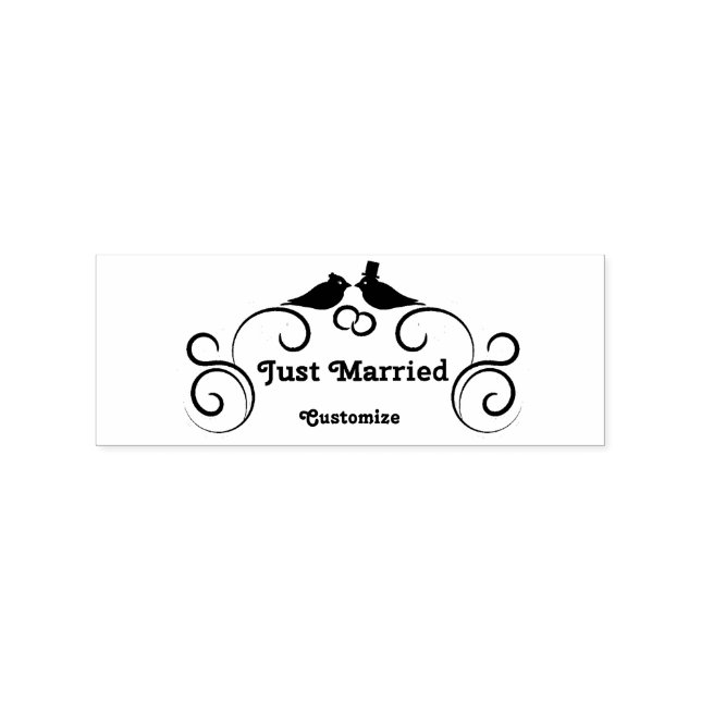 Just Married Newlyweds Thunder_Cove Gummistempel (Prägung)