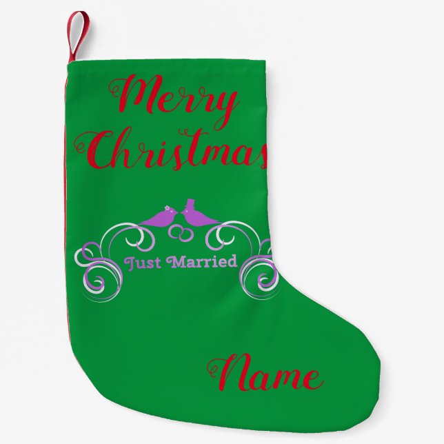 Just Married Newlyweds Thunder_Cove Kleiner Weihnachtsstrumpf (Vorderseite)
