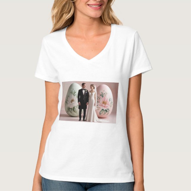 Just Married - Niedlich Bridge and Groom T-Shirt (Vorderseite)