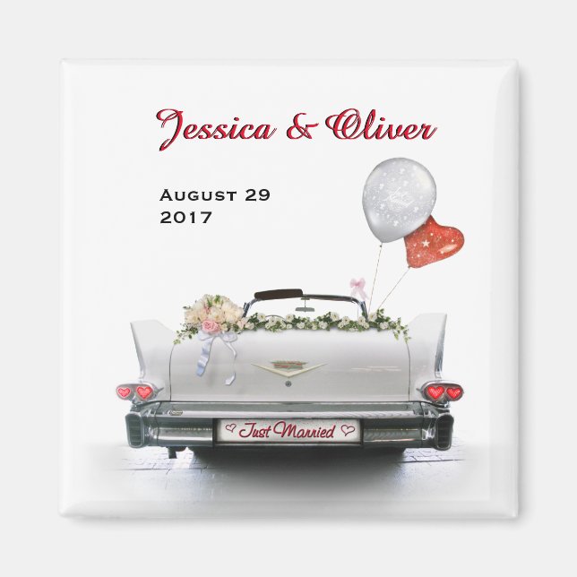 Just Married Oldtimer Car Magnet (Vorne)