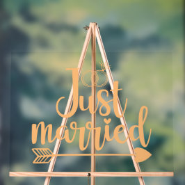 Just Married Peach Acrylschild