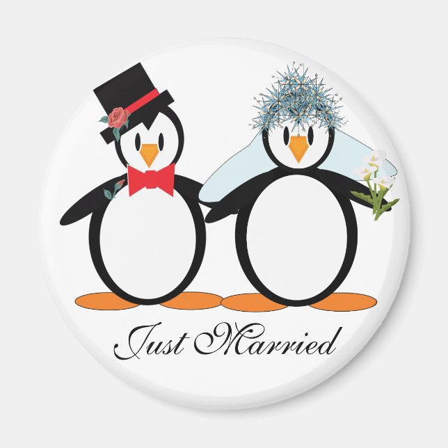 Just Married Pengos Magnet (Vorne)