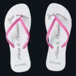 Just married personalisierbare flip flops<br><div class="desc">Personalisierbare Flip Flops als Geschenk für das Brautpaar oder als Gastgeschenk auf eurer Hochzeit.</div>