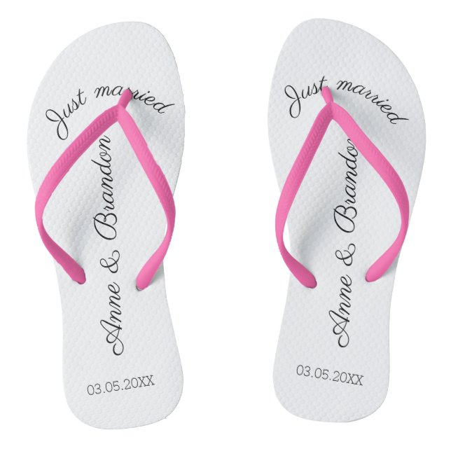 Just married personalisierbare flip flops (Fußbett)