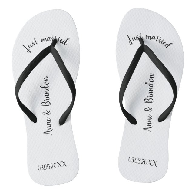 Just married personalisierbare flip flops (Fußbett)