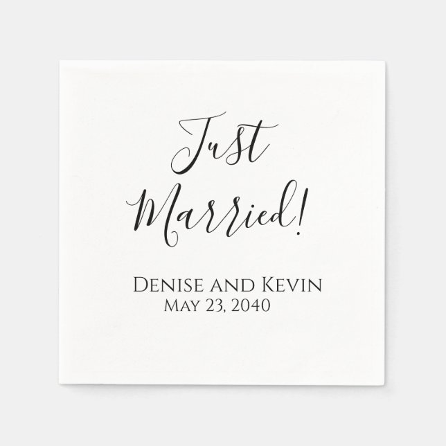 Just Married Personalisiert Wedding Napkins Serviette (Vorderseite)