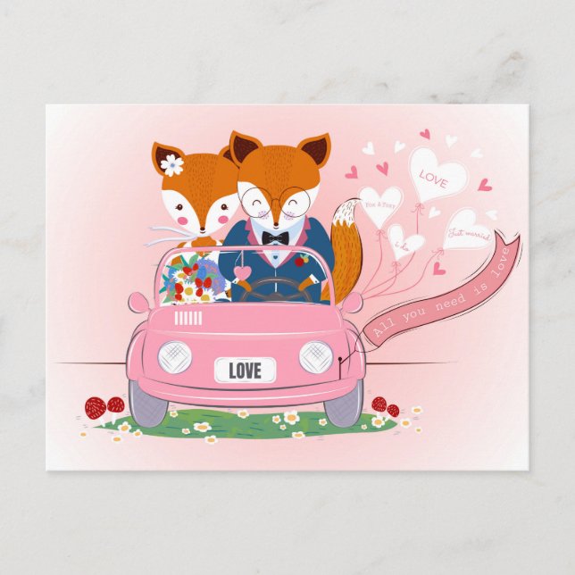 Just Married Postkarte (Vorderseite)