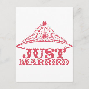 Just Married Princess Bride Tiara Weddings Ankündigungspostkarte
