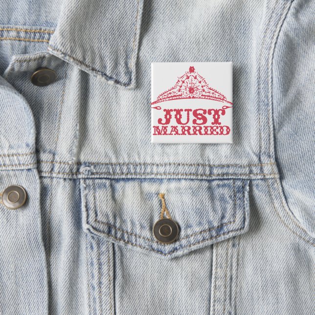 Just Married Princess Bride Tiara Weddings Button (Beispiel)