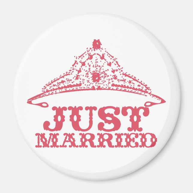 Just Married Princess Bride Tiara Weddings Magnet (Vorne)