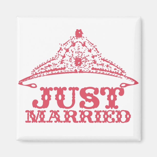 Just Married Princess Bride Tiara Weddings Magnet (Vorne)