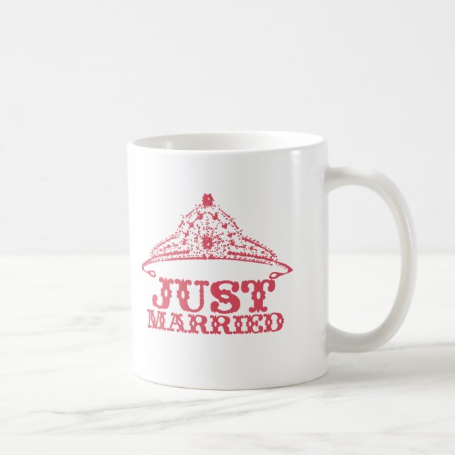 Just Married Princess Bride Tiara Weddings Tasse (Rechts)