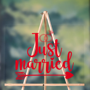 Just Married Red Acrylschild
