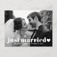 Just Married Retro Bold Typografy Foto Overlay