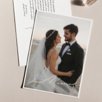 Just Married Romantic Wedding Foto Ankündigung