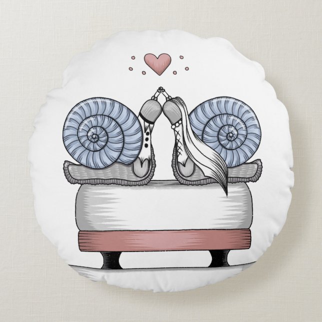 Just married rundes kissen (Vorderseite)