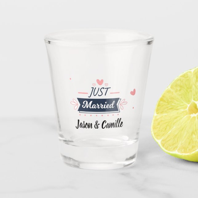Just Married Schnapsglas (Vorderseite)
