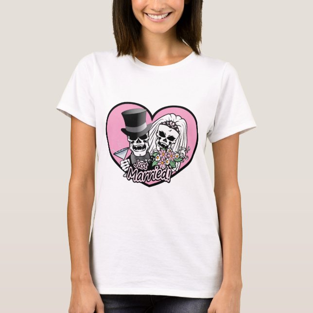 Just Married Skulls T-Shirt (Vorderseite)