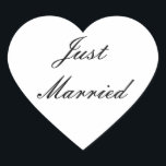 Just Married Sticker<br><div class="desc">Nur Herzklopfen heiraten.</div>
